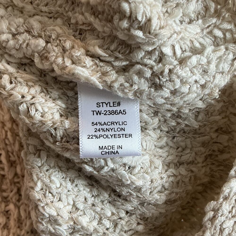 Zenana Short Sleeve Oversized Sweater L XL Cream Beige Boho Beach Casual Vacay - Picture 6 of 7